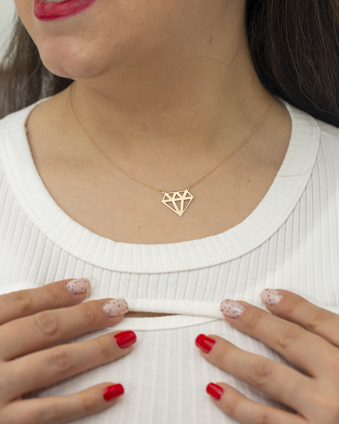 S___1019 گردنبند طلای طرح الماس